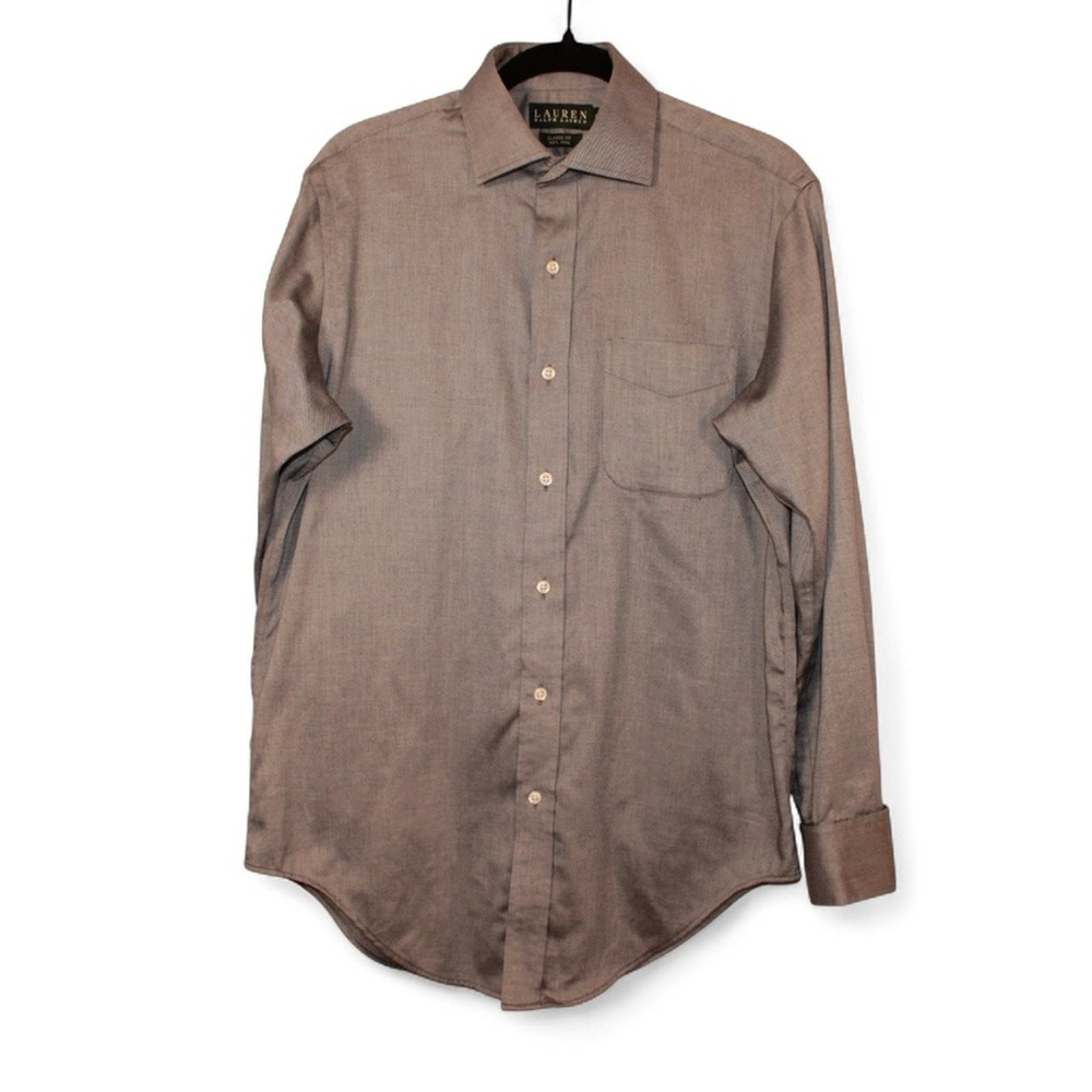 Ralph Lauren Men's Classic Fit Gray Button-Down Shirt Size 15